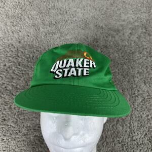 VTG Quaker State Hat Cap Snap Back Green Embroidered Advertising Mens Motor Oil